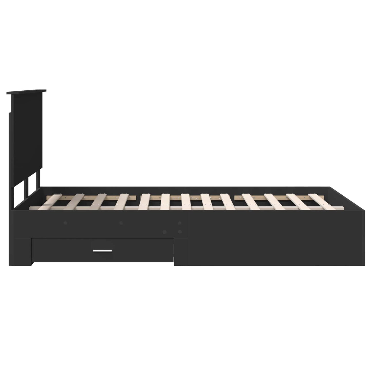 Struttura del letto Nero 135 x 190 cm Legno multistrato | homemem39