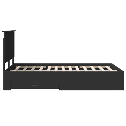 Struttura del letto Nero 135 x 190 cm Legno multistrato | homemem39