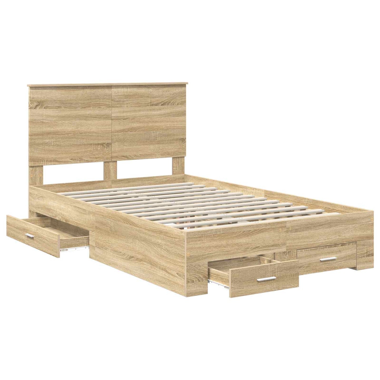 Struttura del letto con testiera Rovere Sonoma 135 x 190 cm | homemem39