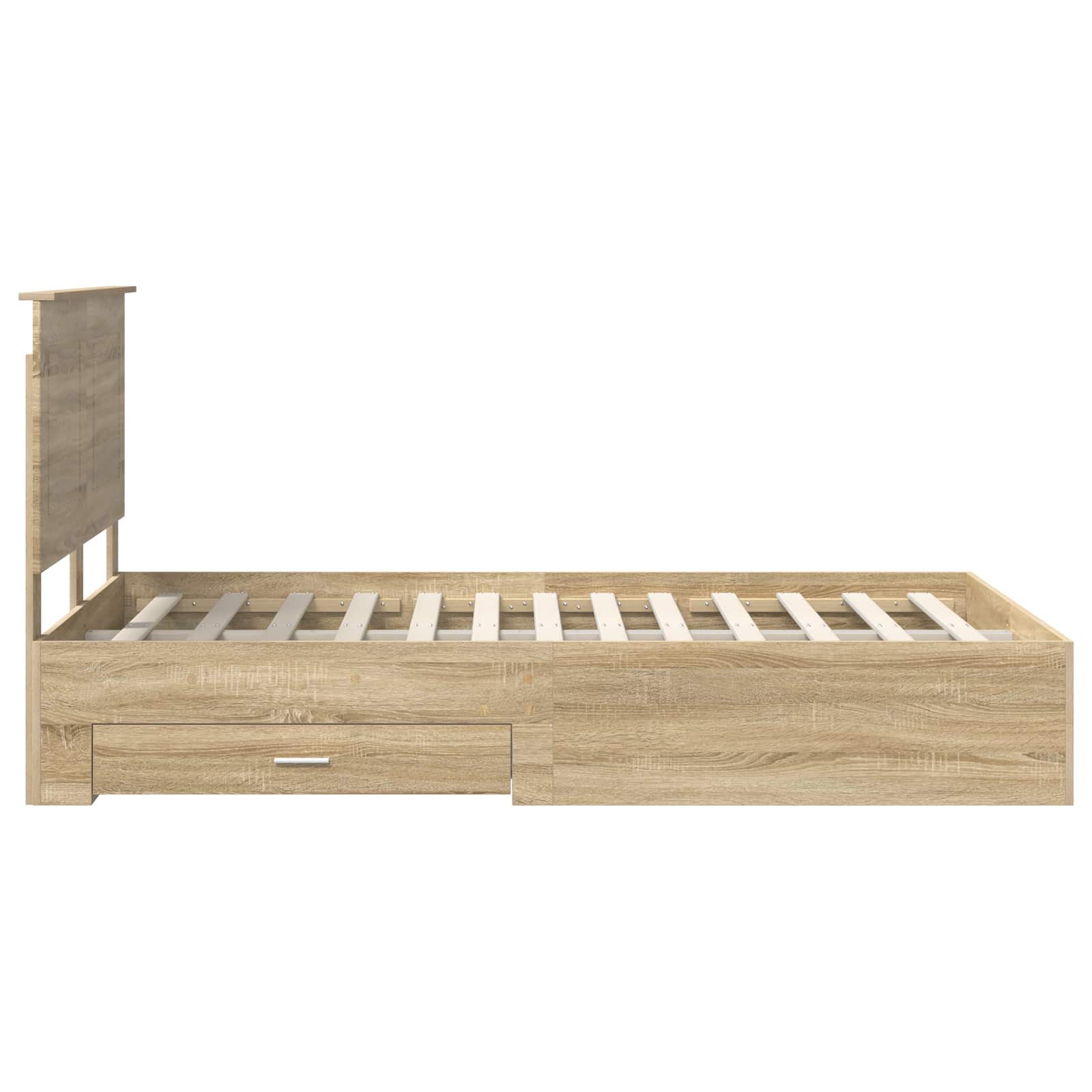 Struttura del letto con testiera Rovere Sonoma 135 x 190 cm | homemem39