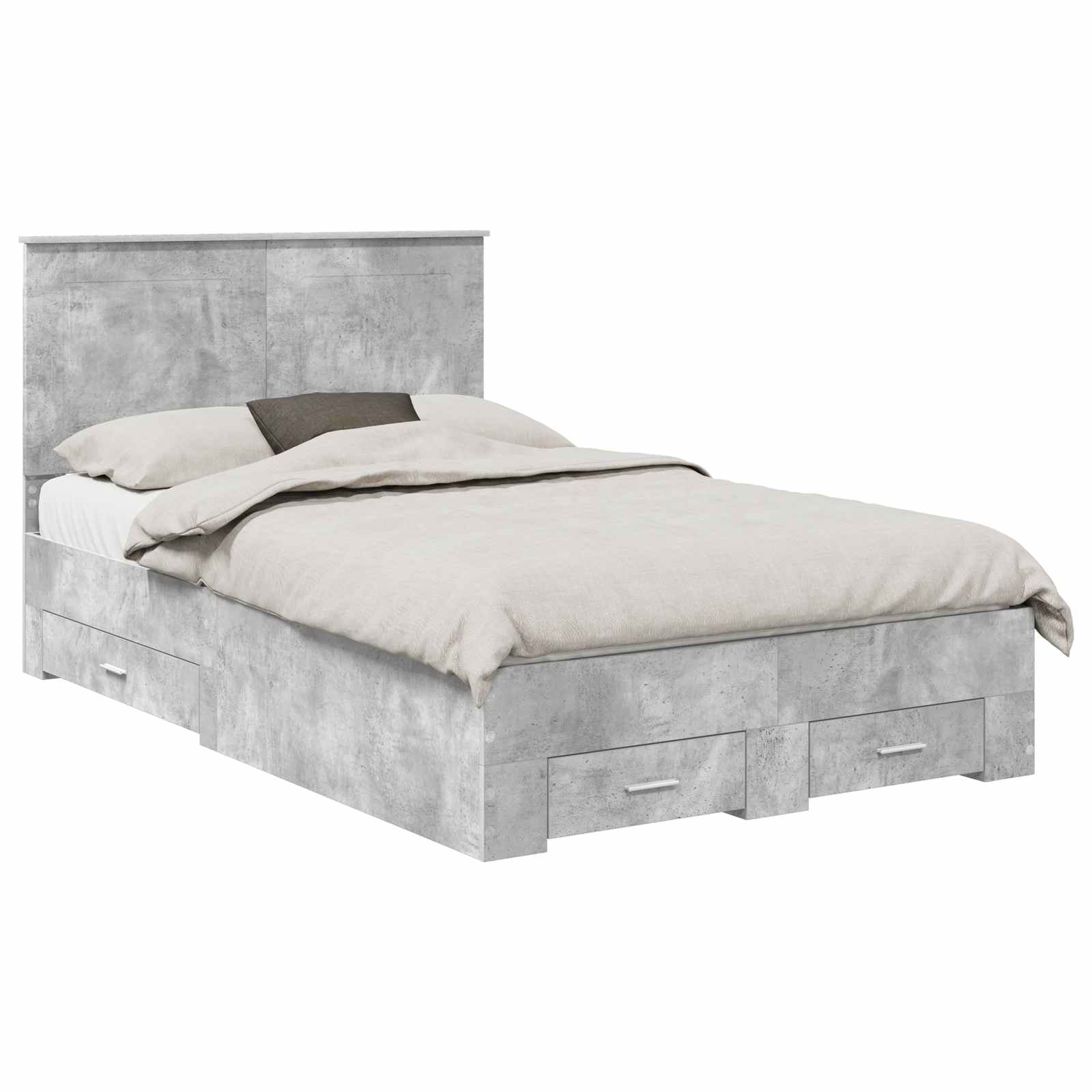 Struttura del letto con cassetto Grigio cemento 135 x 190 cm | homemem39