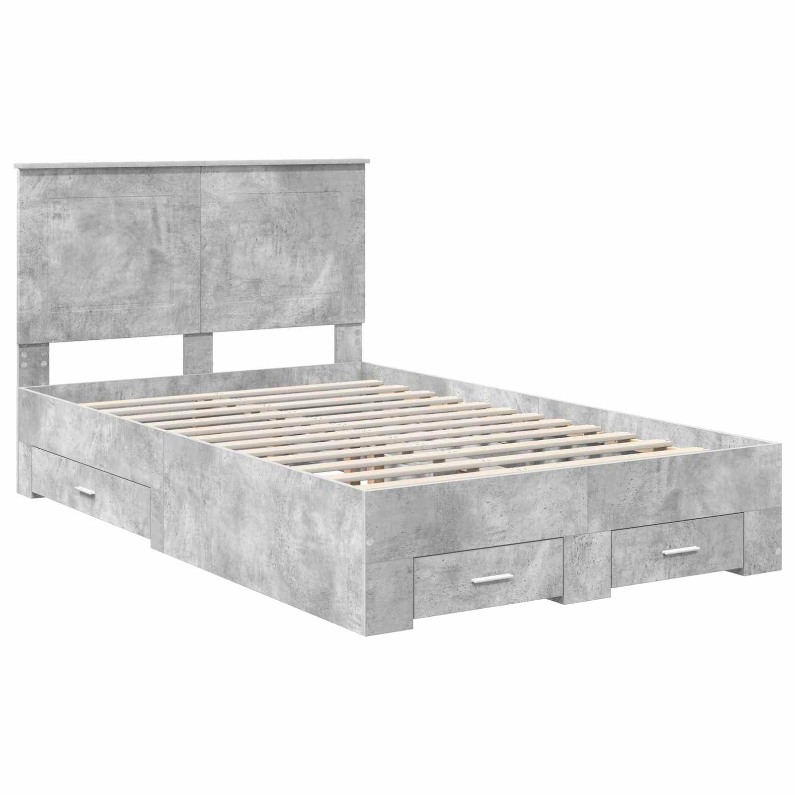 Struttura del letto con cassetto Grigio cemento 135 x 190 cm | homemem39