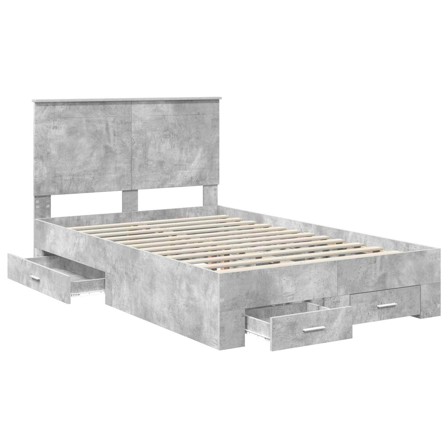 Struttura del letto con cassetto Grigio cemento 135 x 190 cm | homemem39