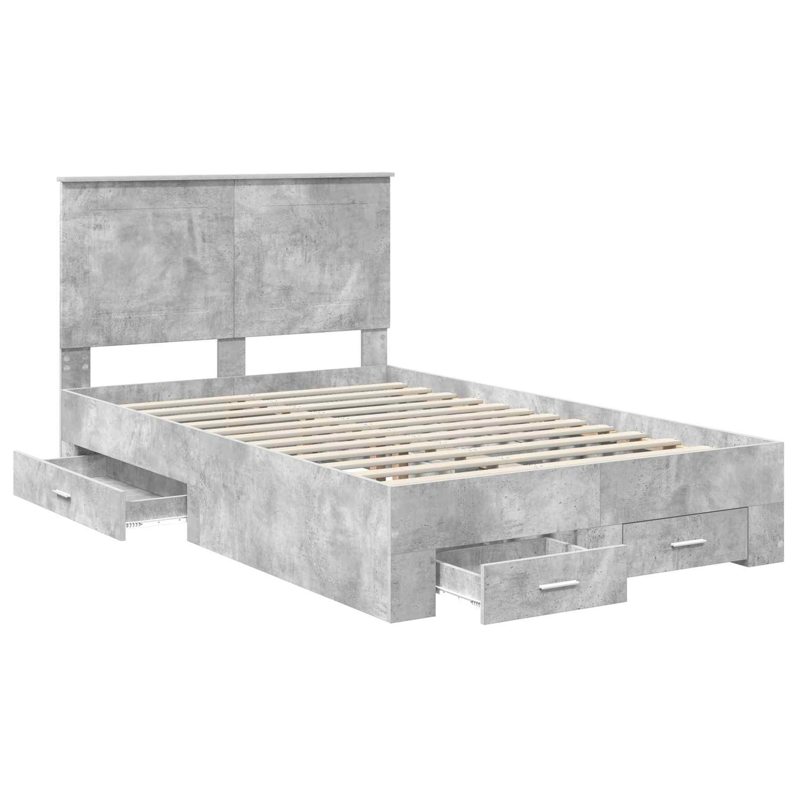 Struttura del letto con cassetto Grigio cemento 135 x 190 cm | homemem39