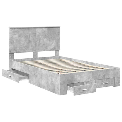 Struttura del letto con cassetto Grigio cemento 135 x 190 cm | homemem39