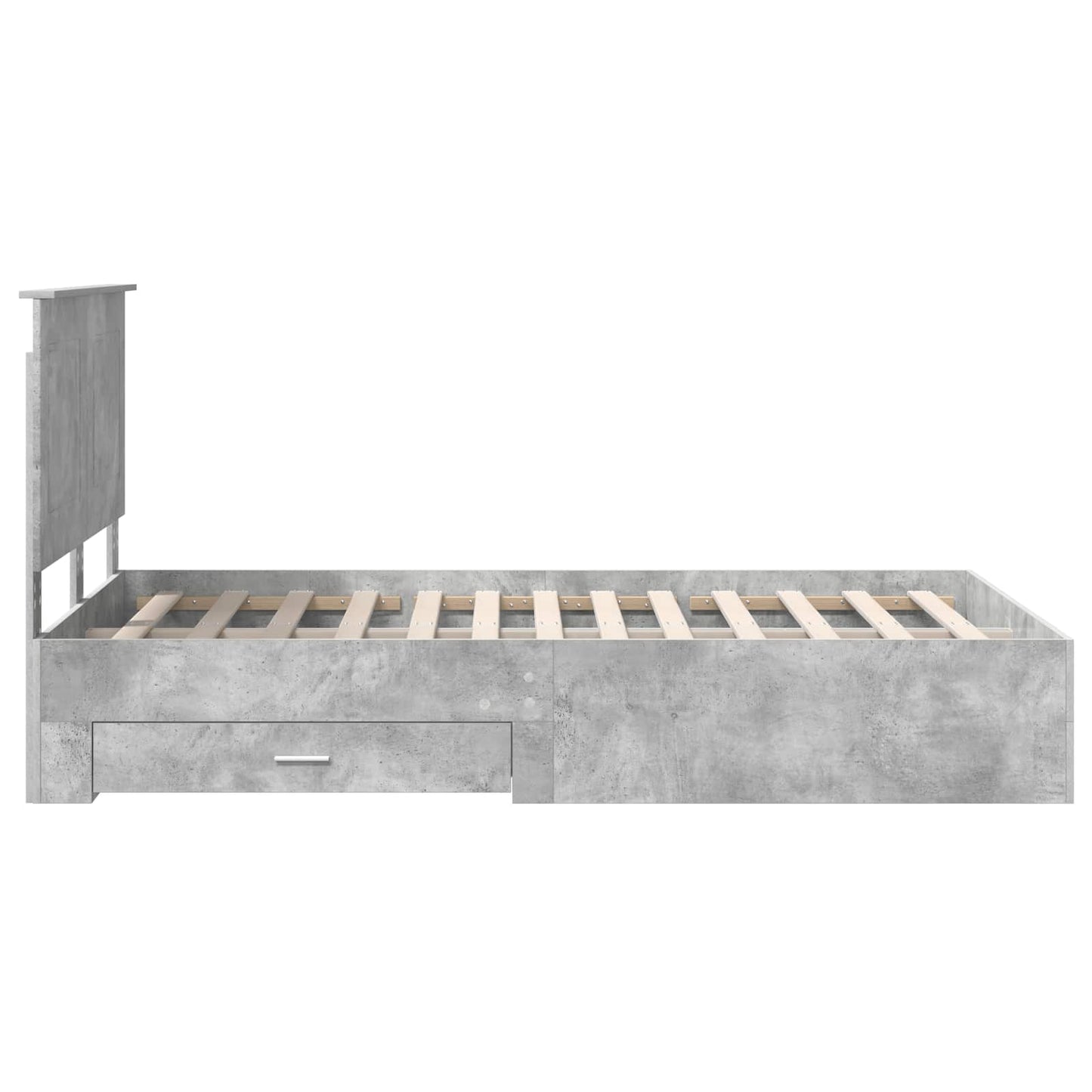 Struttura del letto con cassetto Grigio cemento 135 x 190 cm | homemem39
