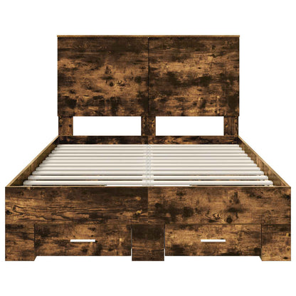 Struttura del letto Rovere fumé 135 x 190 cm Legno multistrato | homemem39