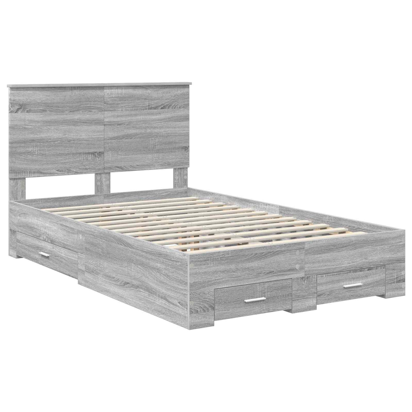 Struttura del letto con testiera Grigio Sonoma 135 x 190 cm | homemem39