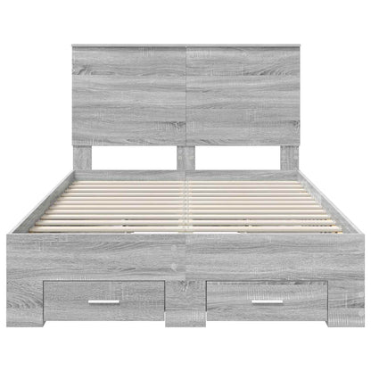 Struttura del letto con testiera Grigio Sonoma 135 x 190 cm | homemem39