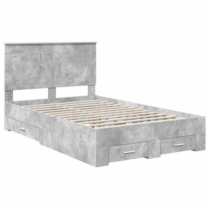 Struttura del letto con testiera Grigio cemento 120 x 190 cm | homemem39