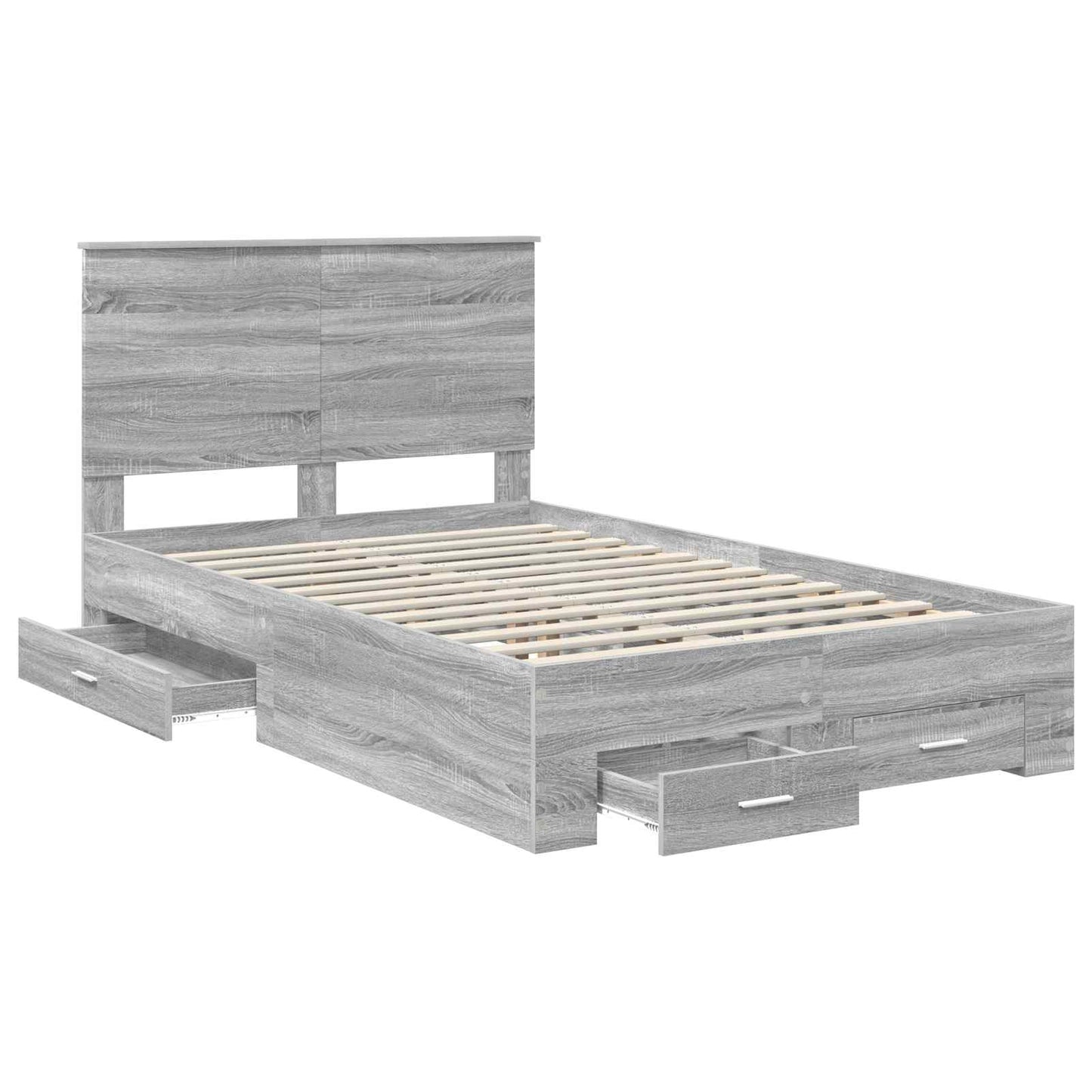 Struttura del letto con testiera Grigio Sonoma 120 x 190 cm | homemem39
