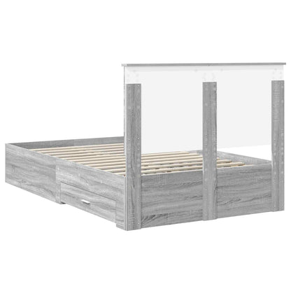 Struttura del letto con testiera Grigio Sonoma 120 x 190 cm | homemem39