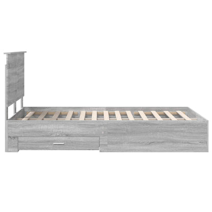 Struttura del letto con testiera Grigio Sonoma 120 x 190 cm | homemem39