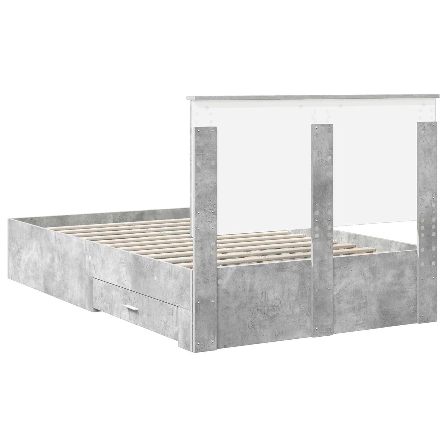 Struttura del letto con testiera Grigio cemento 120 x 200 cm | homemem39