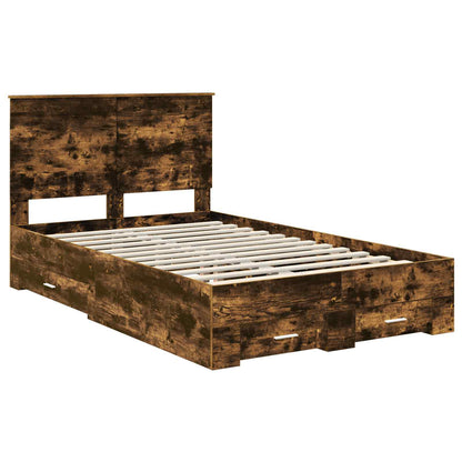 Struttura del letto Rovere fumé 120 x 200 cm Legno multistrato | homemem39