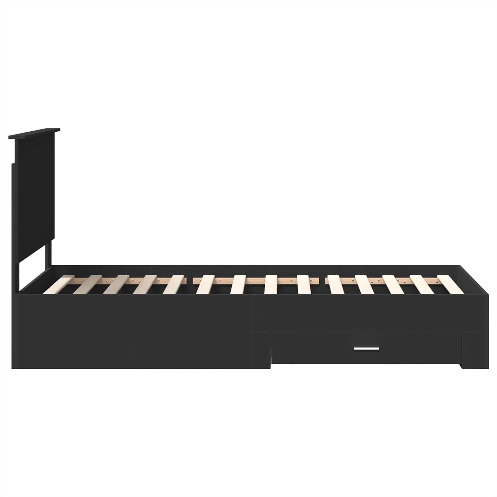 Struttura del letto con testiera Nero e Argento 100 x 200 cm | homemem39