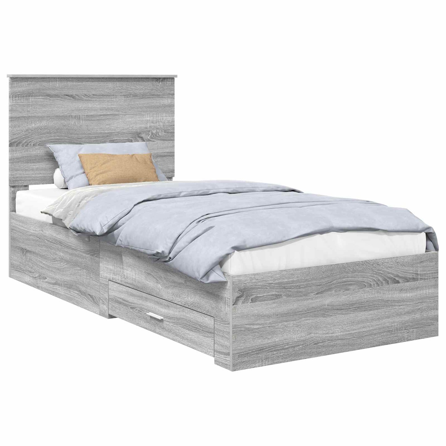 Struttura del letto con testiera Grigio Sonoma 100 x 200 cm | homemem39
