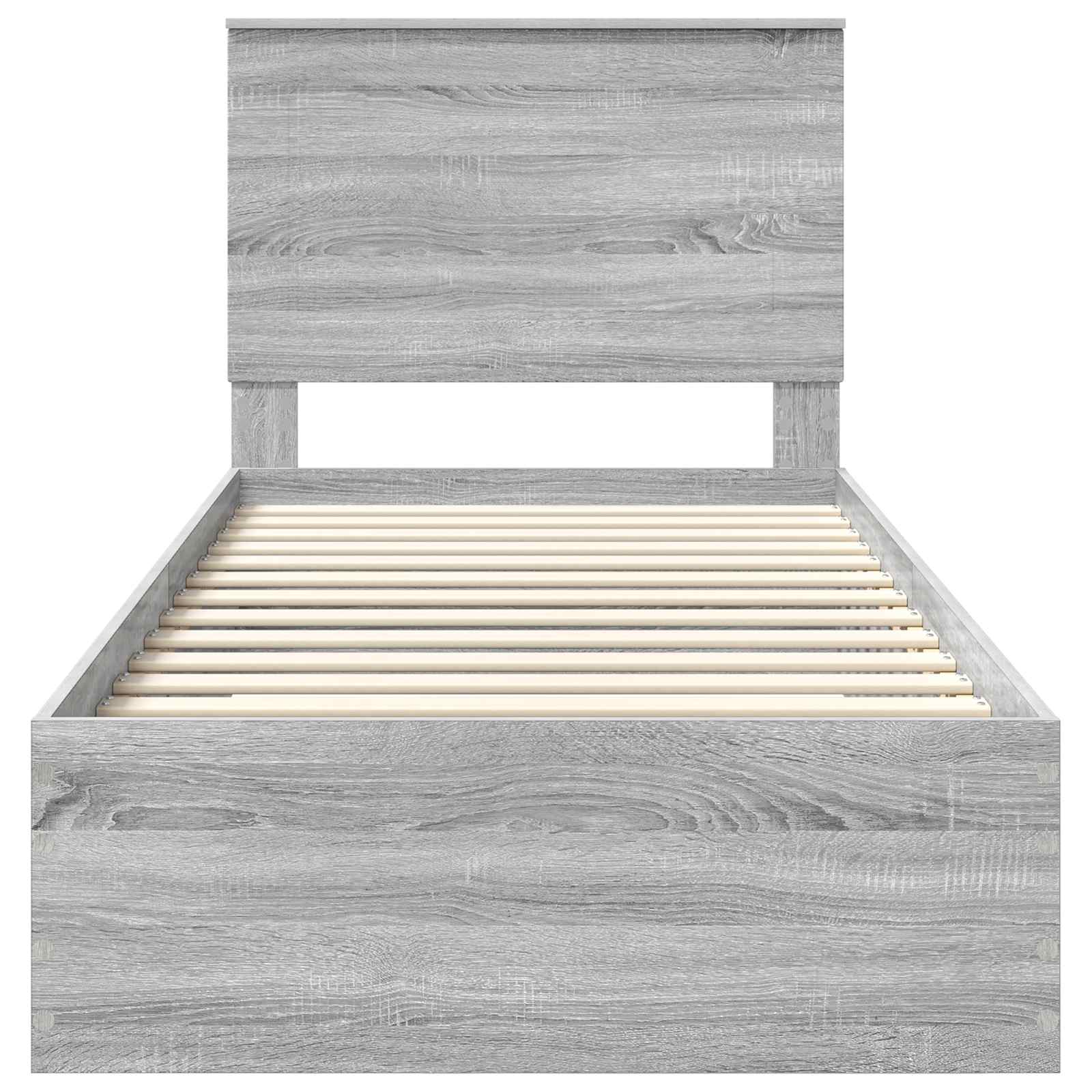 Struttura del letto con testiera Grigio Sonoma 100 x 200 cm | homemem39