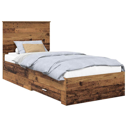 Struttura del letto con testiera Legno vecchio 100 x 200 cm | homemem39