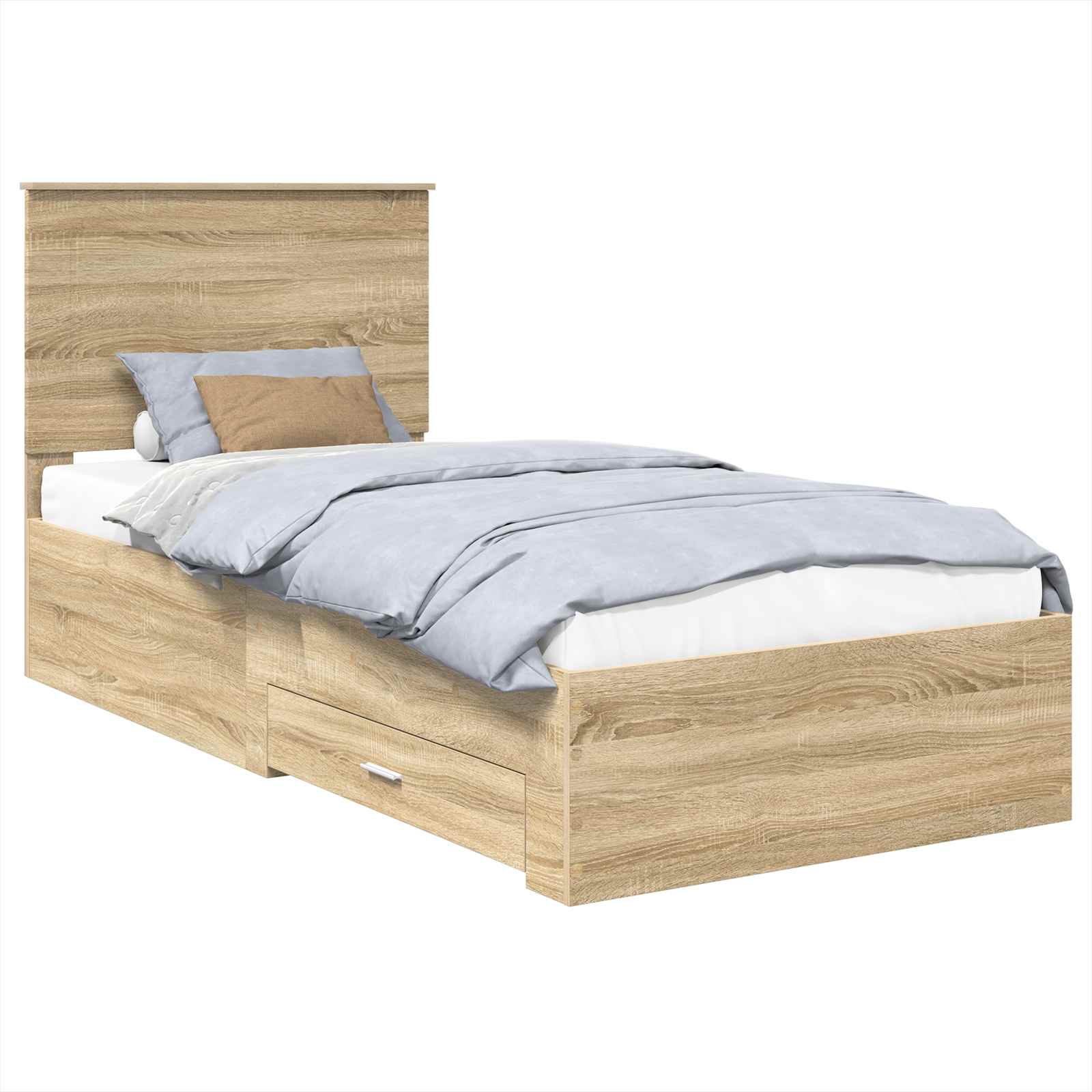 Struttura del letto Rovere Sonoma 90 x 190 cm Legno multistrato | homemem39