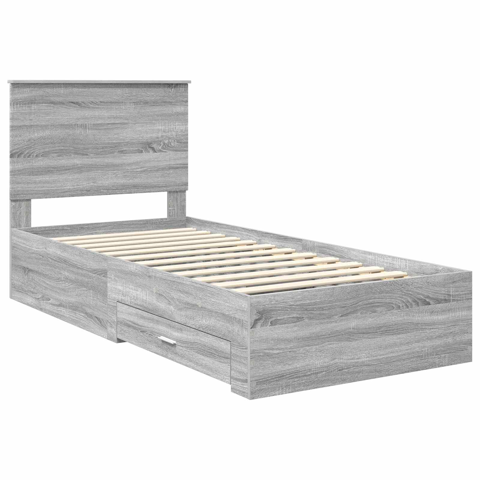 Struttura del letto Grigio Sonoma 90 x 190 cm Legno multistrato | homemem39
