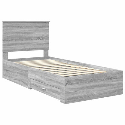 Struttura del letto Grigio Sonoma 90 x 190 cm Legno multistrato | homemem39