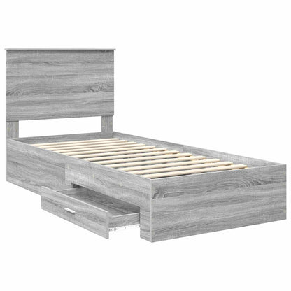 Struttura del letto Grigio Sonoma 90 x 190 cm Legno multistrato | homemem39