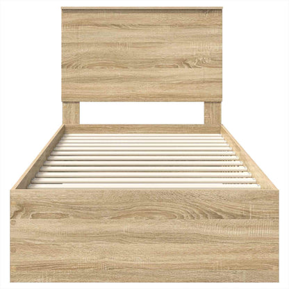 Struttura del letto Rovere Sonoma 90 x 200 cm Legno multistrato | homemem39