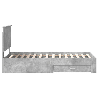 Struttura del letto con testiera Grigio cemento 90 x 200 cm | homemem39