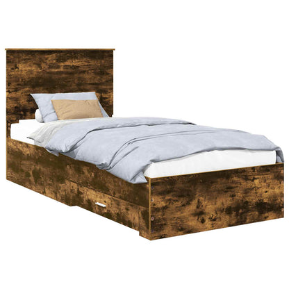 Struttura del letto Rovere fumé 90 x 200 cm Legno multistrato | homemem39