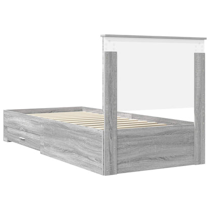 Struttura del letto Grigio Sonoma 90 x 200 cm Legno multistrato | homemem39