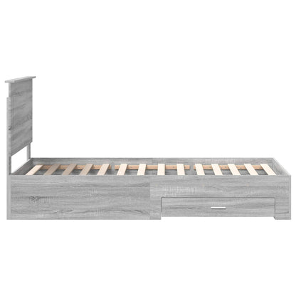 Struttura del letto Grigio Sonoma 90 x 200 cm Legno multistrato | homemem39