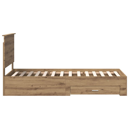 Struttura del letto con cassetto Rovere artigianale 90 x 200 cm | homemem39