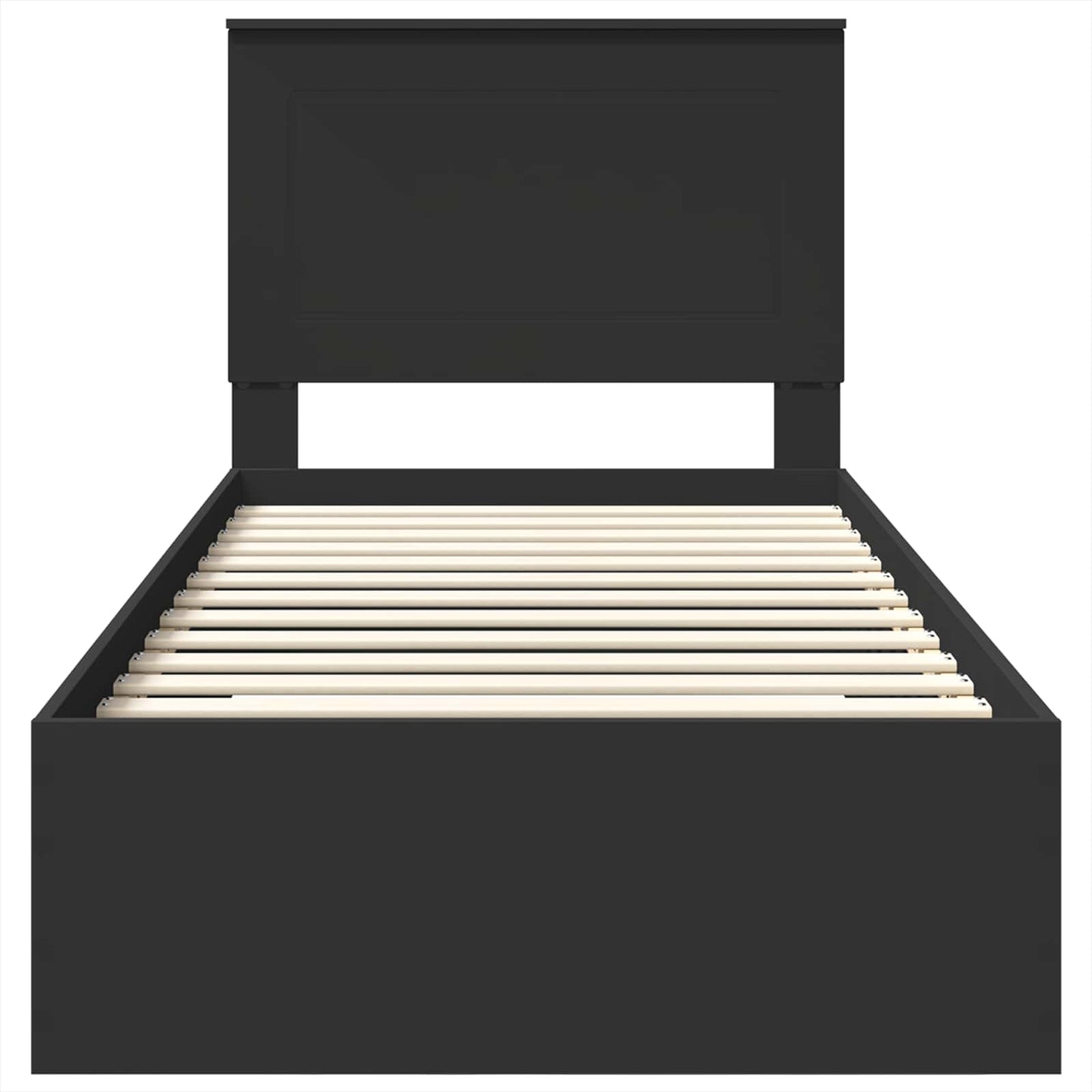 Struttura del letto con testiera Nero e Argento 75 x 190 cm | homemem39
