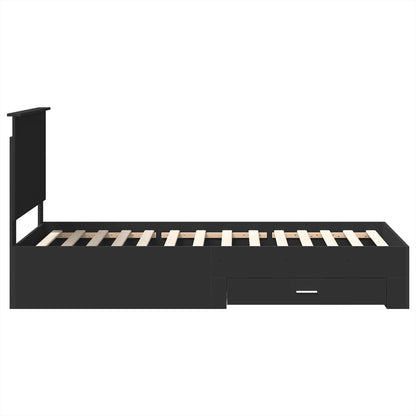 Struttura del letto con testiera Nero e Argento 75 x 190 cm | homemem39