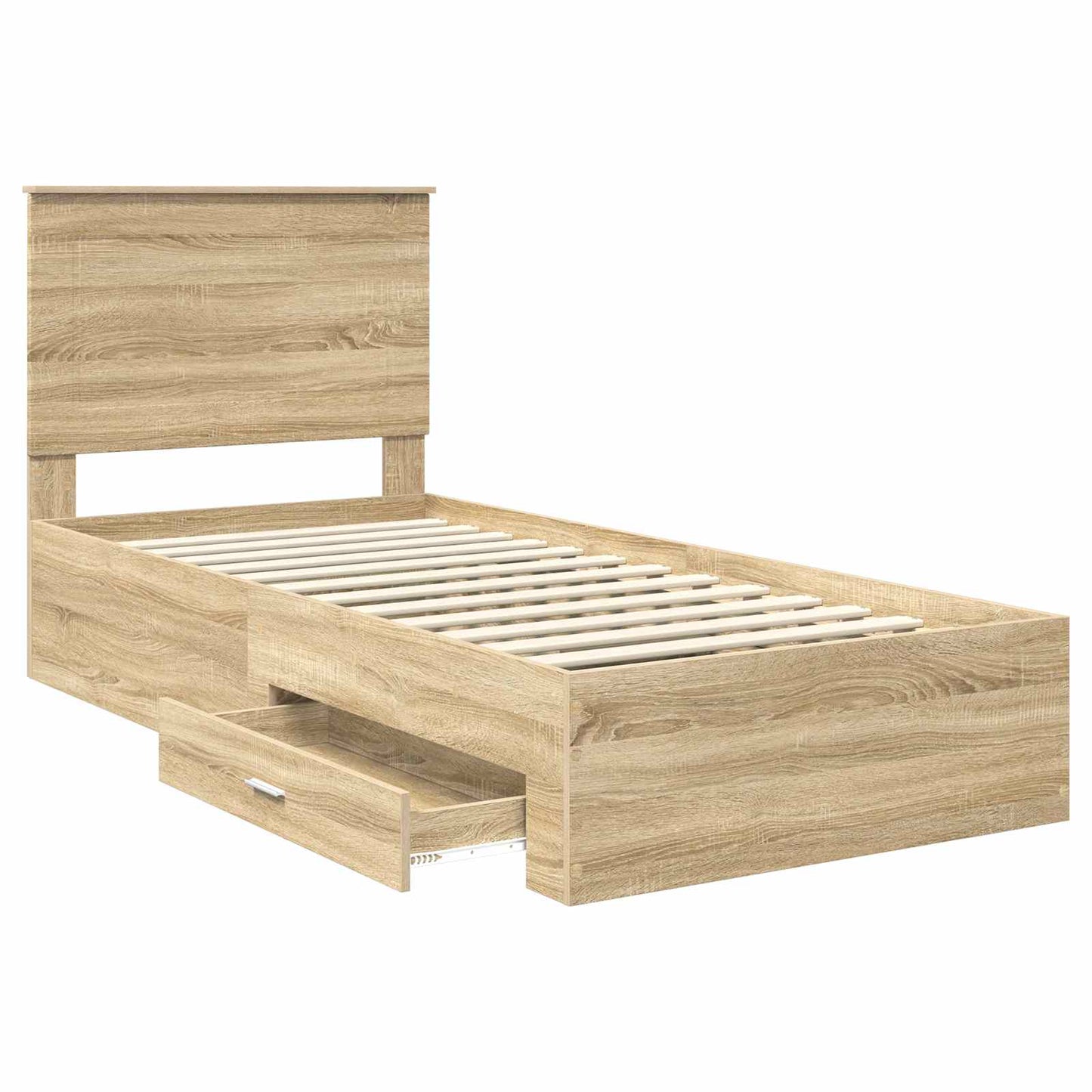 Struttura del letto Rovere Sonoma e Argento 75 x 190 cm | homemem39