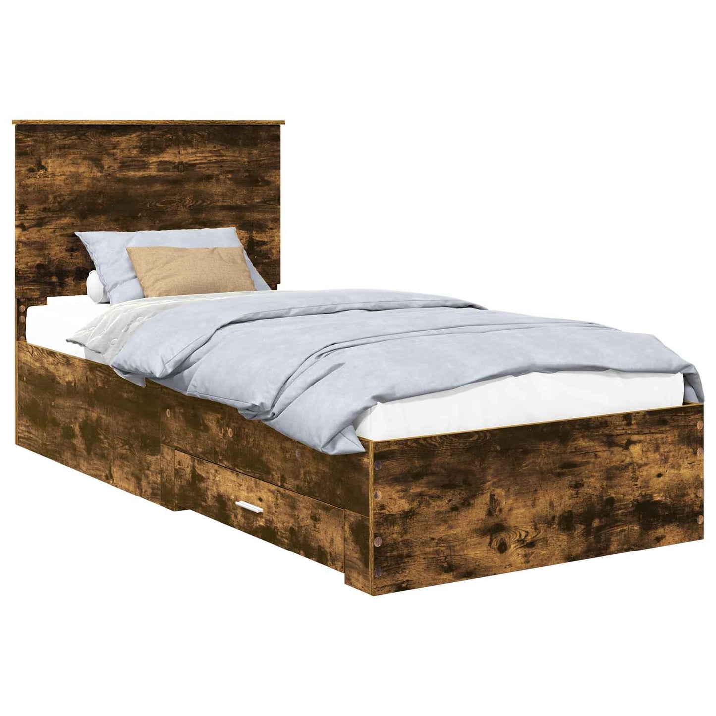 Struttura del letto Rovere Affumicato e Argento 75 x 190 cm | homemem39