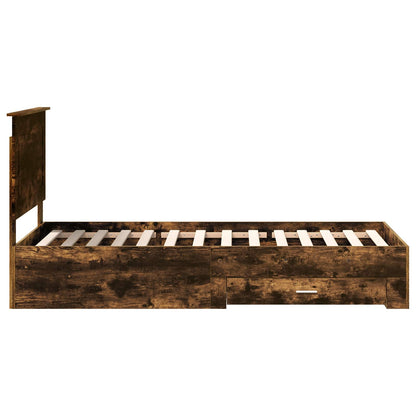 Struttura del letto Rovere Affumicato e Argento 75 x 190 cm | homemem39