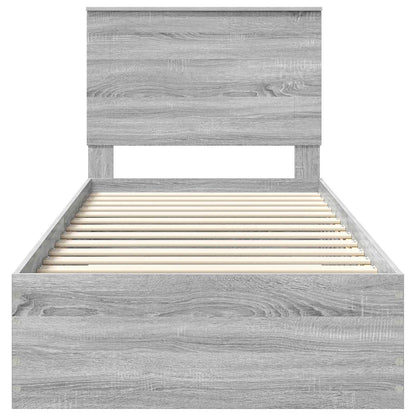 Struttura del letto Grigio Sonoma e Argento 75 x 190 cm | homemem39