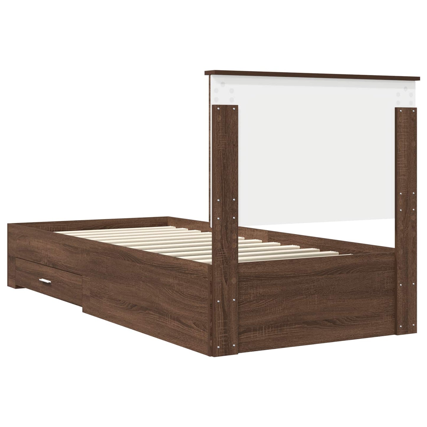 Struttura del letto Rovere Marrone e Argento 75 x 190 cm | homemem39