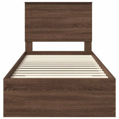 Struttura del letto Rovere Marrone e Argento 75 x 190 cm | homemem39