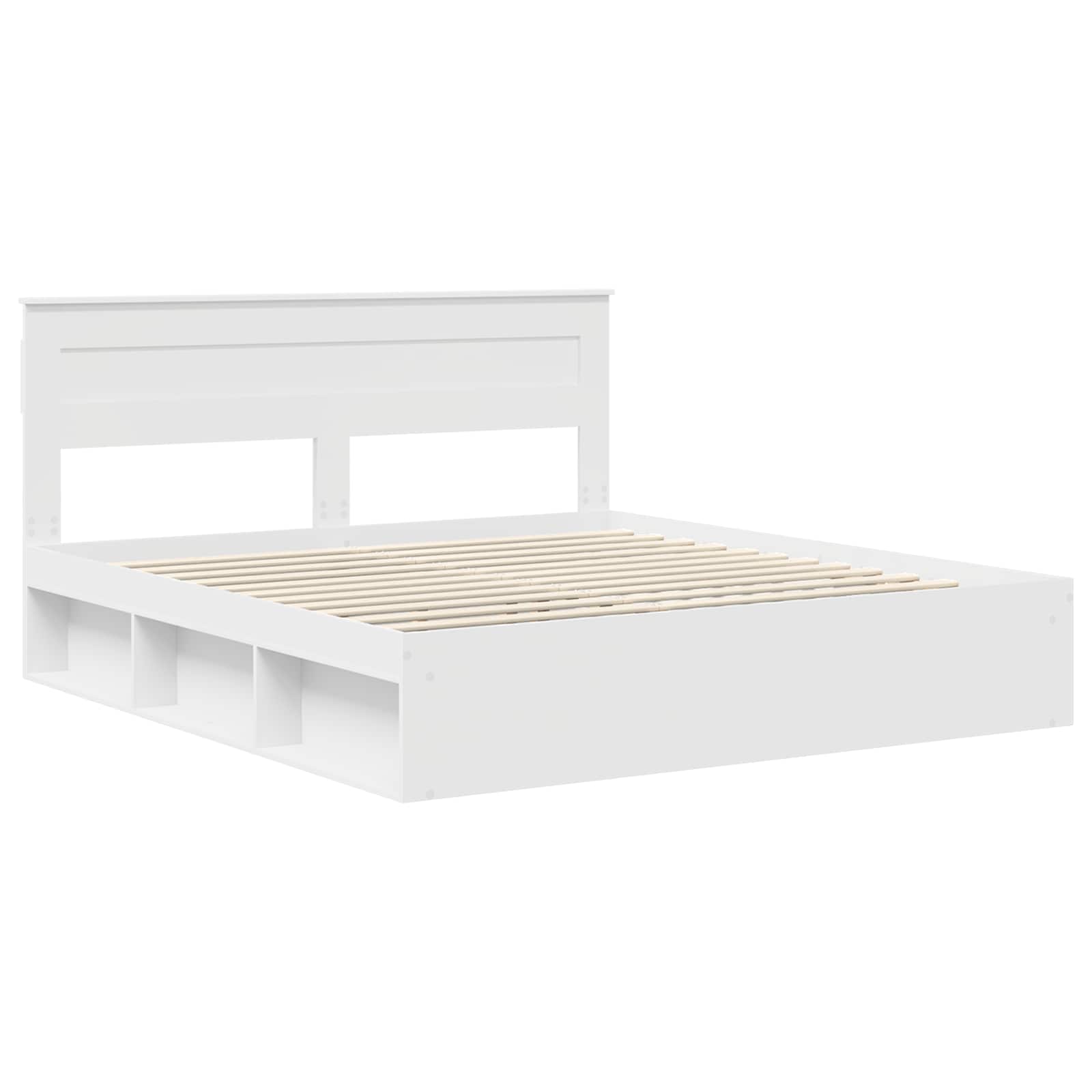 Struttura del letto Bianco 200 x 200 cm Pino massello | homemem39