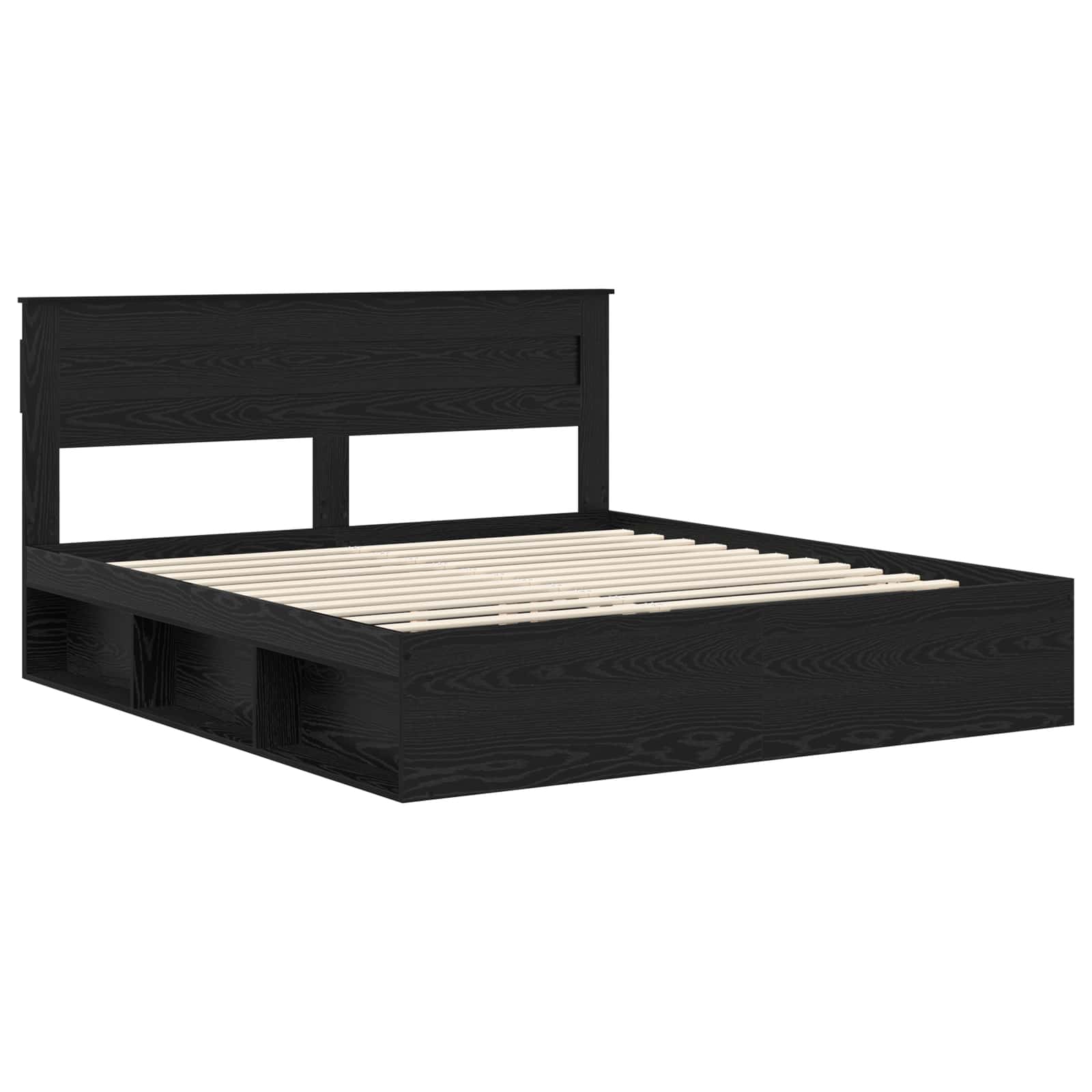 Struttura del letto Nero 200 x 200 cm Pino massello | homemem39