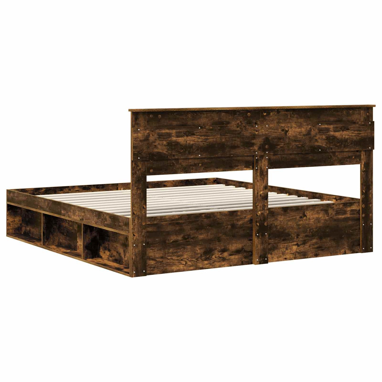 Struttura del letto Rovere fumé 200 x 200 cm Pino massello | homemem39