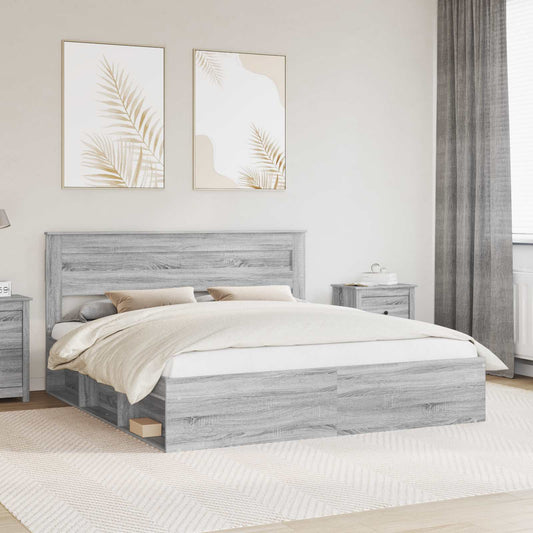 Struttura del letto Grigio Sonoma 180 x 200 cm Pino massello | homemem39
