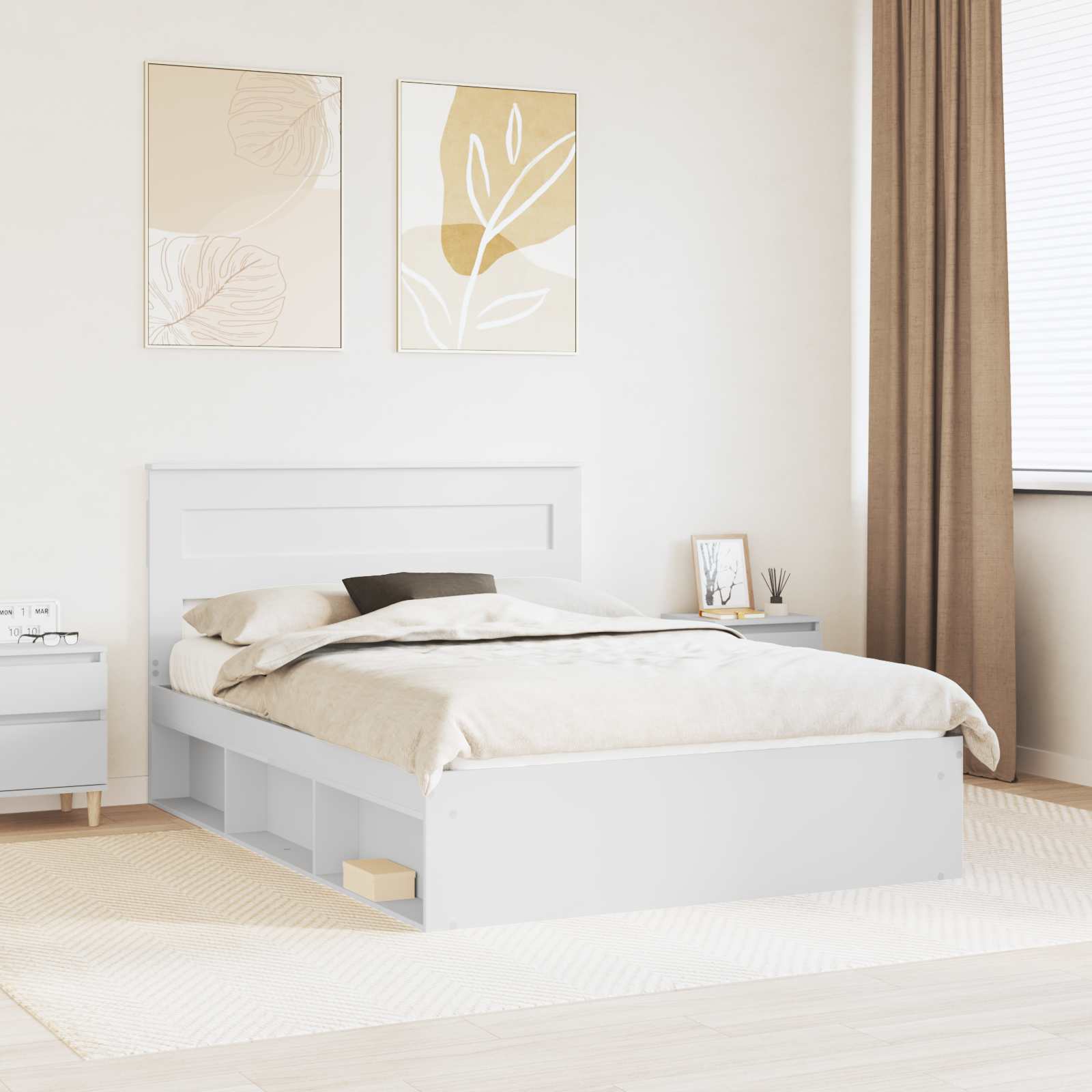 Struttura del letto Bianco 160 x 200 cm Pino massello | homemem39