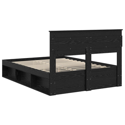 Struttura del letto Nero 150 x 200 cm Pino massello | homemem39