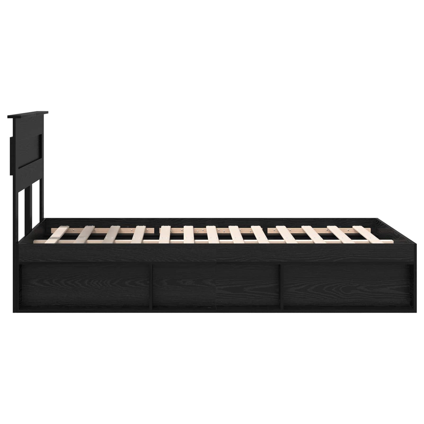 Struttura del letto Nero 135 x 190 cm Pino massello | homemem39
