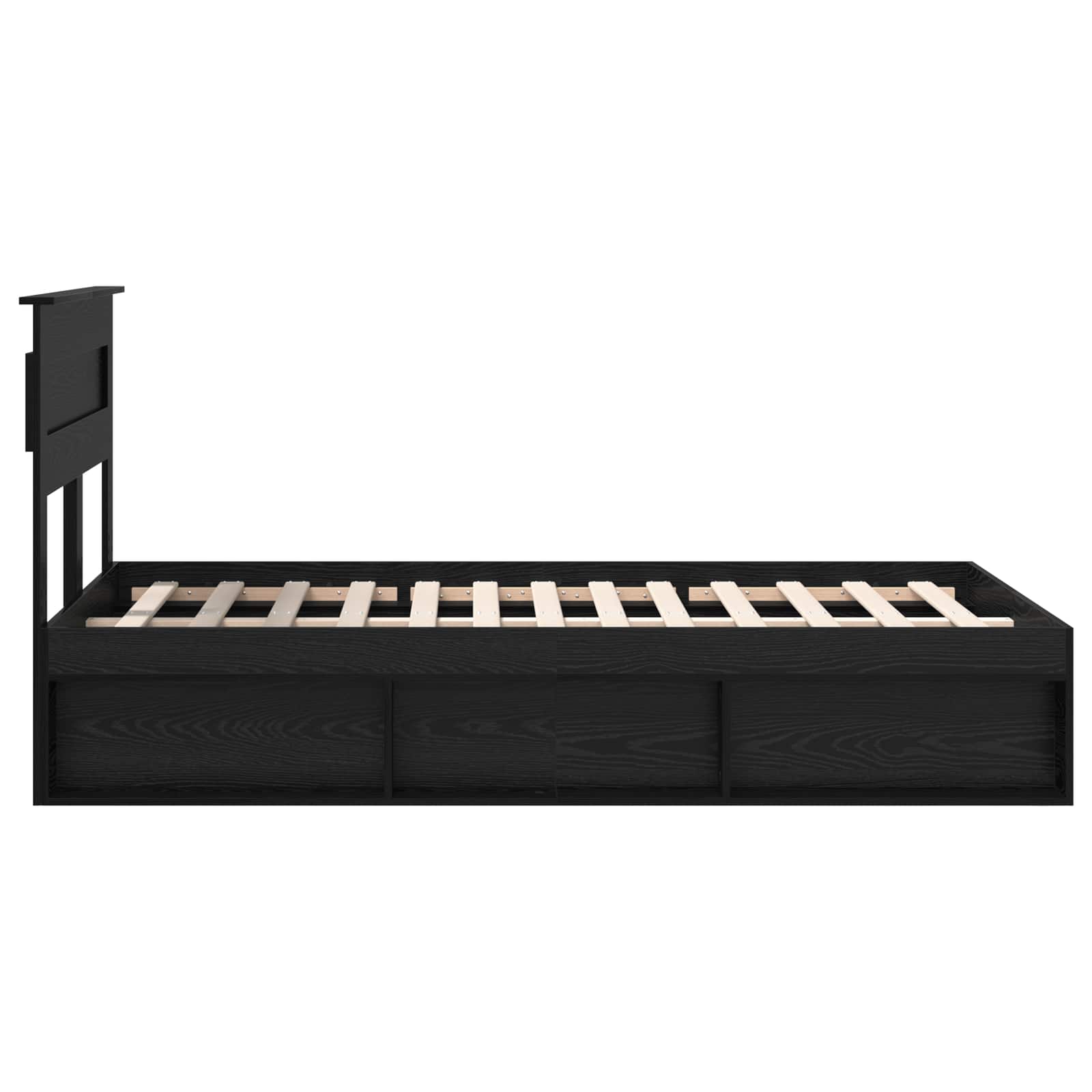 Struttura del letto Nero 135 x 190 cm Pino massello | homemem39