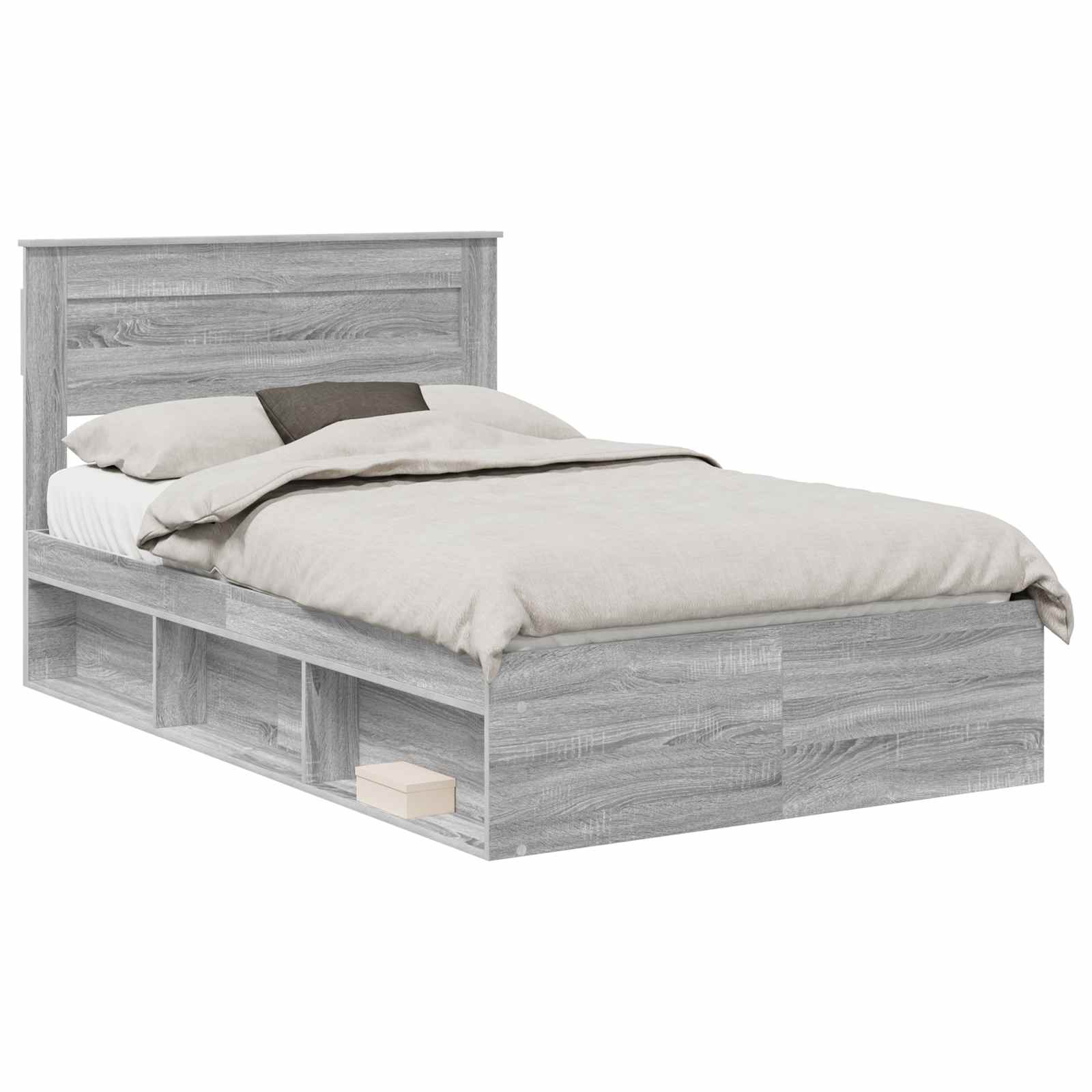 Struttura del letto Grigio Sonoma 135 x 190 cm Pino massello | homemem39